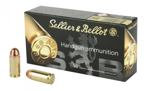 Sellier & Bellot Pistol, 45ACP, 230 Grain, Full Metal Jacket, 50 Round Box SB45A