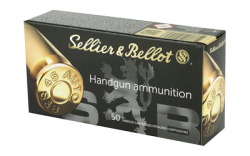 Sellier & Bellot Pistol, 45ACP, 230 Grain, Full Metal Jacket, 50 Round Box SB45A