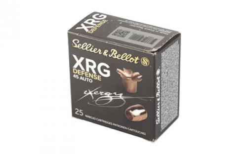 Sellier & Bellot XRG, 45 ACP, 165 Grain, Jacketed Hollow Point, 25 Round Box SB45XA