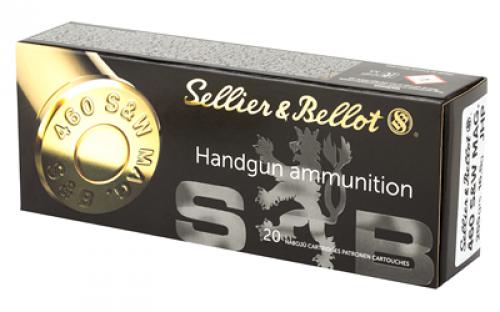 Sellier & Bellot Pistol, 460 S&W, 255 Grain, Jacketed Hollow Point, 20 Round Box SB460B