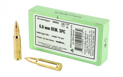 Sellier & Bellot Rifle, 6.8 SPC, 110Gr, Full Metal Jacket, 20 Round Box SB68C