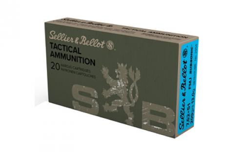 Sellier & Bellot 7.62x51, Subsonic, 200 Grain, Full Metal Jacket, 20 Round Box SB762SUBB