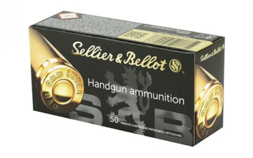 Sellier & Bellot Pistol, 9MM, 115 Grain, Full Metal Jacket, 50 Round Box SB9A