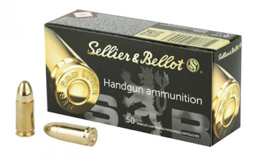 Sellier & Bellot Pistol, 9MM, 124 Grain, Full Metal Jacket, 50 Round Box SB9B