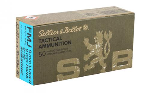 Sellier & Bellot Pistol, 9MM, Subsonic,140 Grain, Full Metal Jacket, 50 Round Box SB9SUBA