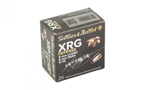 Sellier & Bellot XRG, 9MM, 100 Grain, Jacketed Hollow Point, 25 Round Box SB9XA