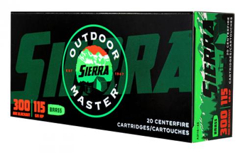 Sierra Bullets Outdoor Master, 300 Blackout, 115Gr, Hollow Point, 20 Round Box A2116--33