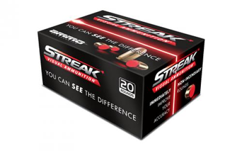 STREAK Ammunition Visual Ammunition, 380 ACP, 100 Grain, Total Metal Coating, Non-Incendiary Tracer, 20 Round Box 380100TMC-STRK-RED