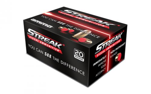 STREAK Ammunition Visual Ammunition, 45 ACP, 230 Grain, Total Metal Coating, Non-Incendiary Tracer, 20 Round Box 45230TMC-STRK-RED