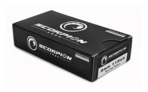 STV Technology Scorpio Ammo, 9MM, 115 Grain, Full Metal Jacket, 50 Round Box S9MM115F