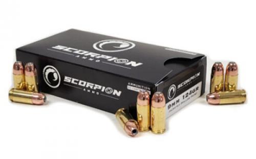 STV Technology Scorpio Ammo, 9MM, 124 Grain, Full Metal Jacket, 50 Round Box S9MM124F