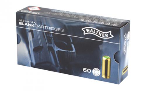 Umarex 9MM Blanks, For use with 9mm PAK self loading replica's only, 50 Round Box 2252753