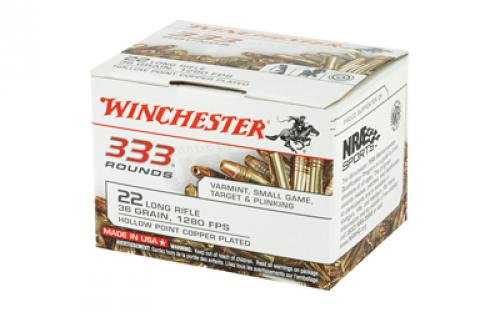 Winchester Ammunition Rimfire, 22LR, 36 Grain, Hollow Point, 333 Round Brick 22LR333HP