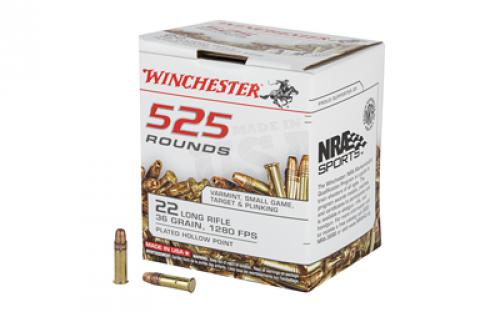 Winchester Ammunition USA, 22LR, 36 Grain, Copper Plated Hollow Point, 525 Round Brick 22LR525HP