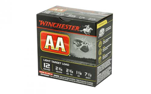 Winchester Ammunition AA Target, 12 Gauge, 2.75", #7.5, 2 3/4 Dram, 1.125 oz., Shotshell, 25 Round Box AA127