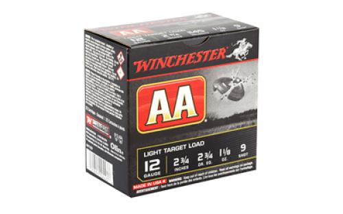 Winchester Ammunition AA Target, 12 Gauge, 2.75", #9, 2 3/4 Dram, 1.125 oz., Shotshell, 25 Round Box AA129