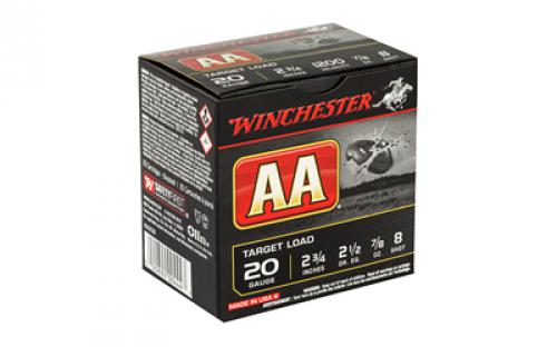 Winchester Ammunition AA Target Load, 20 Gauge, 2.75", #8, .875oz, Shotshell, 25 Round Box AA208