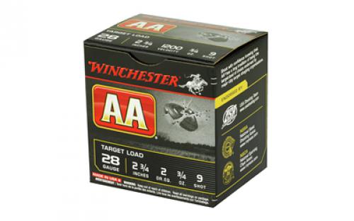 Winchester Ammunition AA Target Load, 28 Gauge, 2.75", #9, .75 oz, Shotshell, 25 Round Box AA289