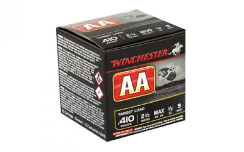 Winchester Ammunition AA Target Load, 410 Gauge, 2.5", #9, .5 oz, Shotshell, 25 Round Box AA419