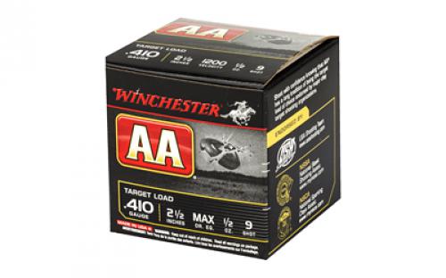 Winchester Ammunition AA Target Load, 410 Gauge, 2.5", #9, .5 oz, Shotshell, 25 Round Box AA419