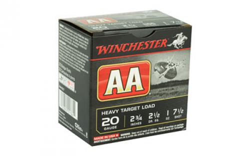 Winchester Ammunition AA Target, 20 Gauge, 2.75", #7.5, 2.5 Dram, 1 oz., Shotshell, 25 Round Box AAH207