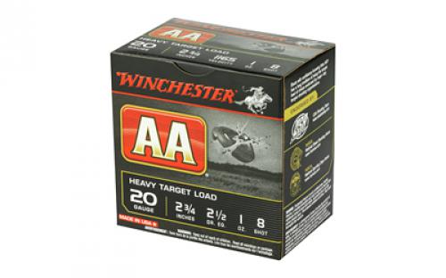 Winchester Ammunition AA Heavy Target Load, 20 Gauge, 2.75", #8, 2.5 Dram 1 oz., Shotshell, 25 Round Box AAH208