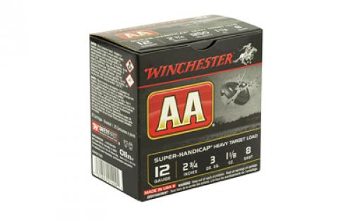 Winchester Ammunition AA Super Handicap, 12 Gauge, 2.75", #8, 3 Dram, 1.125 oz., Shotshell, 25 Round Box AAHA128