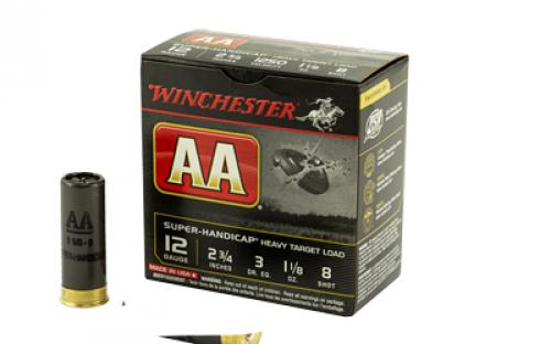 Winchester Ammunition AA Super Handicap, 12 Gauge, 2.75", #8, 3 Dram, 1.125 oz., Shotshell, 25 Round Box AAHA128