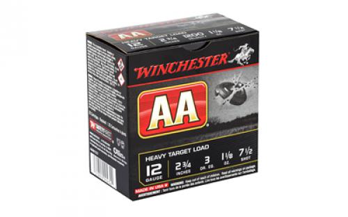 Winchester Ammunition AA Heavy Target Load, 12 Gauge, 2.75", #7.5, 1 1/8 oz, Shotshell, 25 Round Box AAM127