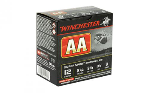 Winchester Ammunition AA Supersport Sporting Clay, 12 Gauge, 2.75", #8, 1.125 oz., Shotshell, 25 Round Box AASC128