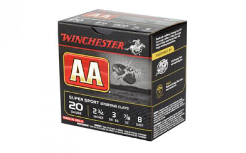 Winchester Ammunition AA Supersport Sporting Clay, 20 Gauge, 2.75", #8, .875 oz, Shotshell, 25 Round Box AASC208