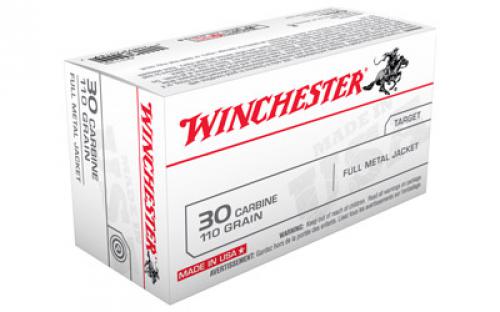 Winchester Ammunition USA, 30 Carbine, 110 Grain, Full Metal Jacket, 50 Round Box Q3132