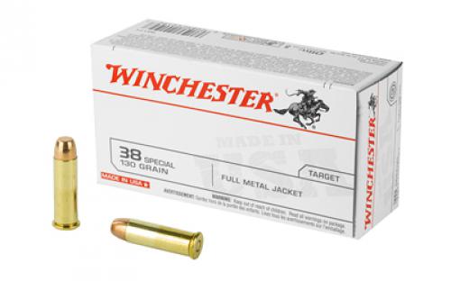 Winchester Ammunition USA, 38 Special, 130 Grain, Full Metal Jacket, 50 Round Box Q4171