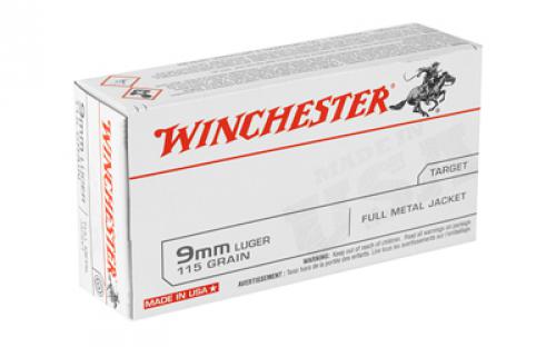 Winchester Ammunition USA, 9MM, 115 Grain, Full Metal Jacket, 50 Round Box Q4172