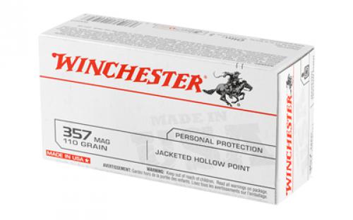 Winchester Ammunition USA, 357MAG, 110 Grain, Jacketed Hollow Point, 50 Round Box Q4204