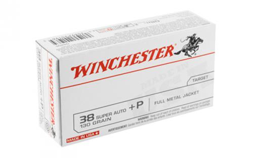 Winchester Ammunition USA, 38 Super, 130 Grain, Full Metal Jacket, +P, 50 Round Box Q4205