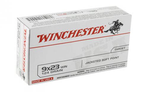 Winchester Ammunition USA, 9X23 WIN, 124 Grain, Jacket Soft Point, 50 Round Box Q4304