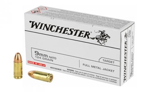 Winchester Ammunition USA, 9MM, 124 Grain, Full Metal Jacket, 50 Round Box Q4318