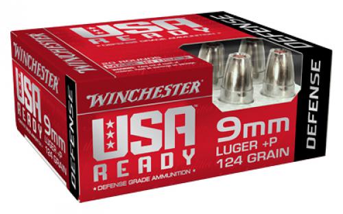 Winchester Ammunition USA Ready, 9MM, 124Gr, Hex-Vent Hollow Point, +P, 20 Round Box RED9HP