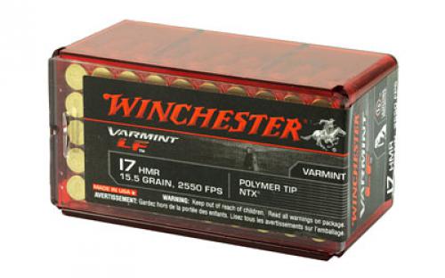 Winchester Ammunition Rimfire, 17HMR, 15.5Grain, NTX, Lead Free, 50 Round Box, California Certified Nonlead Ammunition S17HMR1LF