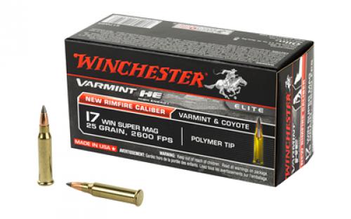 Winchester Ammunition Varmint HE, 17WSM, 25 Grain, Polymer Tip, 50 Round Box S17W25