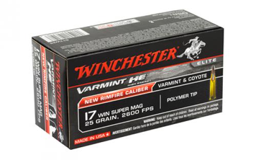 Winchester Ammunition Varmint HE, 17WSM, 25 Grain, Polymer Tip, 50 Round Box S17W25