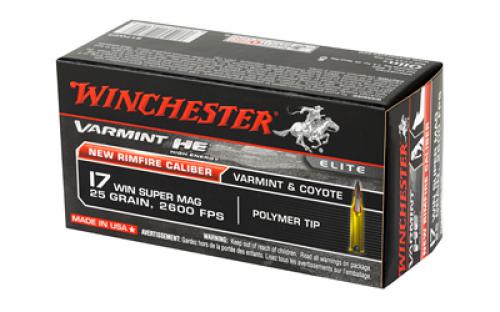 Winchester Ammunition Varmint HE, 17WSM, 25 Grain, Polymer Tip, 50 Round Box S17W25