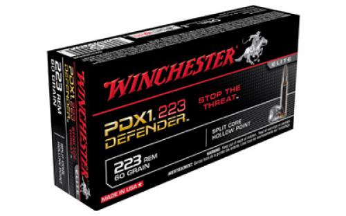 Winchester Ammunition Defender, PDX1, 223REM, 60 Grain, Split Core Hollow Point, 20 Round Box S223RPDB