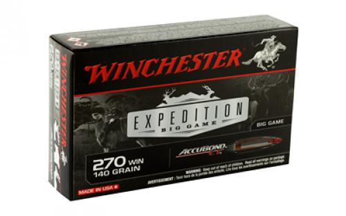 Winchester Ammunition Expedition Big Game, 270WIN, 140 Grain, Accubond CT, 20 Round Box S270CT