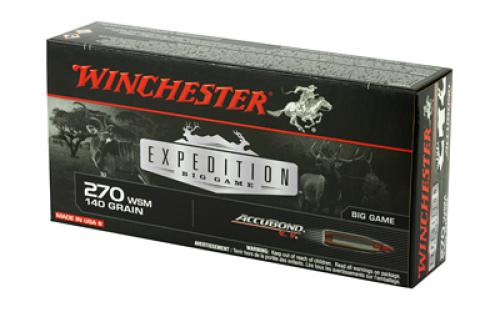 Winchester Ammunition Expedition Big Game, 270WSM, 140 Grain, AccuBond CT, 20 Round Box S270WSMCT