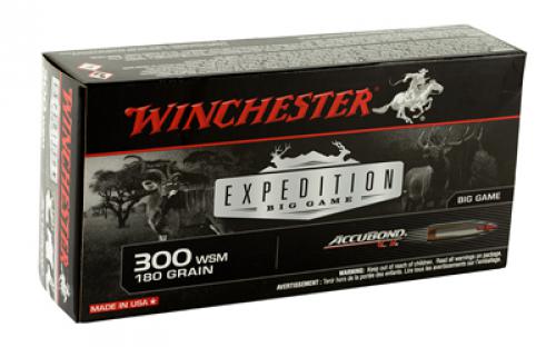 Winchester Ammunition Expedition Big Game, 300WSM, 180 Grain, AccuBond CT, 20 Round Box S300WSMCT