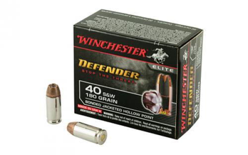 Winchester Ammunition Defender, Supreme Elite, 40S&W, 180 Grain, Jacketed Hollow Point, PDX1, 20 Round Box S40SWPDB1