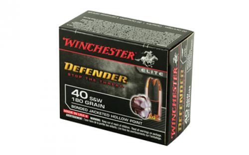 Winchester Ammunition Defender, Supreme Elite, 40S&W, 180 Grain, Jacketed Hollow Point, PDX1, 20 Round Box S40SWPDB1