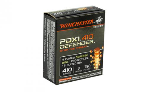 Winchester Ammunition Defender, Supreme Elite, 410 Gauge, 3" Buckshot, 3 Defense Discs, 12 BB Pellets, 10 Round Box S413PDX1